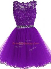 Lovely Sleeveless Beading and Ruffles Zipper Prom Party Dress
