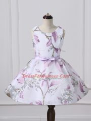 Discount Multi-color Sleeveless Pattern Knee Length Toddler Flower Girl Dress