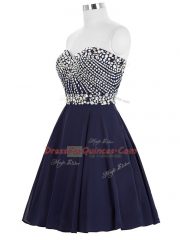 Custom Fit Sleeveless Lace Up Mini Length Beading Dress for Prom