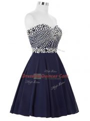Custom Fit Sleeveless Lace Up Mini Length Beading Dress for Prom