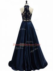 Clearance Taffeta Sleeveless Floor Length Prom Gown and Lace and Appliques