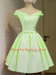 Off The Shoulder Cap Sleeves Taffeta Court Dresses for Sweet 16 Belt Lace Up