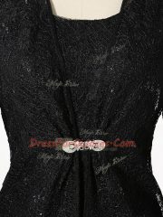 Exceptional Black Prom Dresses Prom and Military Ball and Sweet 16 with Lace Scoop Long Sleeves Zipper