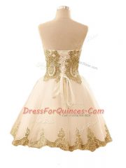 Sweetheart Sleeveless Tulle Prom Evening Gown Appliques Lace Up