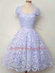 Cap Sleeves Lace Lace Up Quinceanera Dama Dress