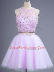 Popular Sleeveless Beading Lace Up Court Dresses for Sweet 16