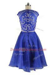 Glittering Organza Cap Sleeves Mini Length Homecoming Dress and Beading