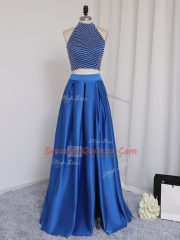 Sleeveless Zipper Floor Length Beading Prom Party Dress