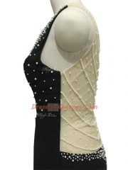 Black Sleeveless Brush Train Beading
