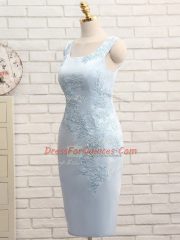 Modest Straps Sleeveless Satin Lace and Appliques Zipper