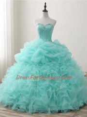 Superior Floor Length Ball Gowns Sleeveless Apple Green Quinceanera Dress Lace Up