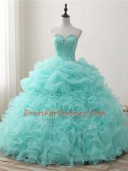 Superior Floor Length Ball Gowns Sleeveless Apple Green Quinceanera Dress Lace Up