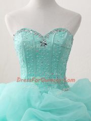 Superior Floor Length Ball Gowns Sleeveless Apple Green Quinceanera Dress Lace Up