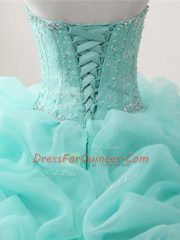 Superior Floor Length Ball Gowns Sleeveless Apple Green Quinceanera Dress Lace Up