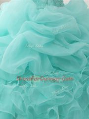 Superior Floor Length Ball Gowns Sleeveless Apple Green Quinceanera Dress Lace Up