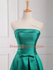 Luxurious Dark Green Court Dresses for Sweet 16 Prom and Party and Wedding Party with Belt Strapless Sleeveless Lace Up