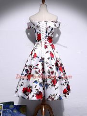 Dynamic Off The Shoulder Sleeveless Printed Homecoming Dress Pattern Lace Up