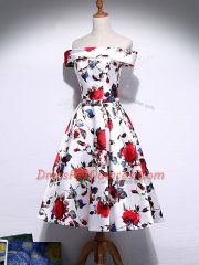 Dynamic Off The Shoulder Sleeveless Printed Homecoming Dress Pattern Lace Up