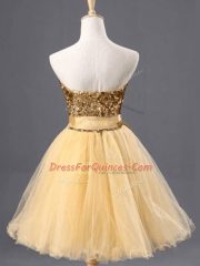 Sweet Sweetheart Sleeveless Dress for Prom Mini Length Sequins Tulle