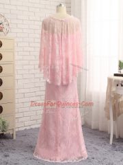 Custom Made Sweetheart Sleeveless Zipper Homecoming Dress Baby Pink Lace