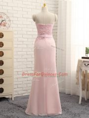 Baby Pink Sweetheart Neckline Lace Quinceanera Court Dresses Sleeveless Zipper