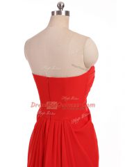 Floor Length Red Vestidos de Damas Strapless Sleeveless Zipper