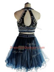 Suitable Sleeveless Backless Mini Length Beading Prom Evening Gown