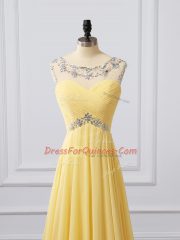 Best Selling Clasp Handle Yellow for Prom and Party with Beading and Ruching Brush Train