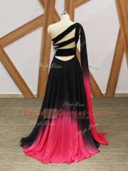 Sophisticated Empire Sleeveless Multi-color Prom Dresses Brush Train Criss Cross