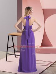 Sleeveless Side Zipper Floor Length Beading and Ruching Evening Dress