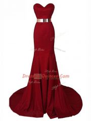 Sweetheart Sleeveless Brush Train Lace Up Homecoming Dress Black Chiffon