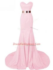 Sweetheart Sleeveless Brush Train Lace Up Homecoming Dress Black Chiffon