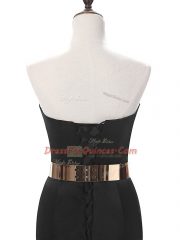 Sweetheart Sleeveless Brush Train Lace Up Homecoming Dress Black Chiffon
