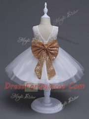 Elegant Scoop Sleeveless Tulle Flower Girl Dresses for Less Lace and Bowknot Zipper