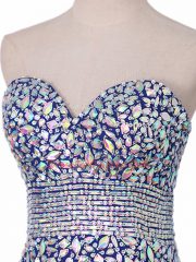 Brush Train Column/Sheath Royal Blue Sweetheart Chiffon Sleeveless Zipper