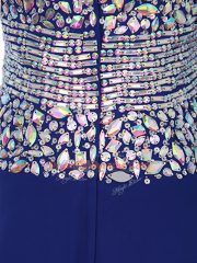 Brush Train Column/Sheath Royal Blue Sweetheart Chiffon Sleeveless Zipper
