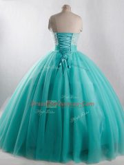 Lovely Lace Up Quinceanera Gown Beading Sleeveless Floor Length