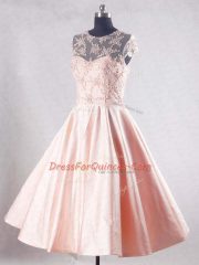 Pink Sleeveless Taffeta Zipper Prom Dress for Prom and Party and Sweet 16