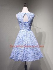 Top Selling Lavender Lace Up Prom Evening Gown Belt Sleeveless Mini Length