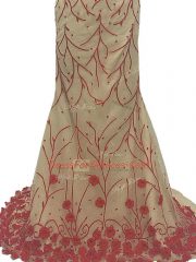 Sleeveless Brush Train Zipper Hand Made Flower Prom Dress