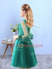 Knee Length Green Damas Dress Scoop 3 4 Length Sleeve Lace Up