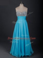 Low Price Sweetheart Sleeveless Chiffon Prom Dresses Beading Lace Up