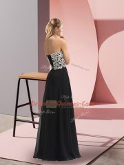 Pretty Black Sleeveless Lace Evening Dress
