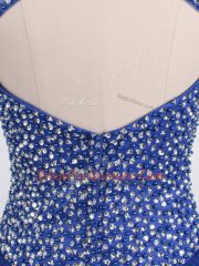 Royal Blue Tulle Zipper Scoop Sleeveless Floor Length Sweet 16 Dress Beading