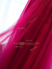 Free and Easy Fuchsia Empire Tulle Scoop Sleeveless Beading and Lace and Appliques and Belt Floor Length Lace Up Prom Party Dress