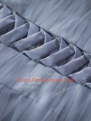 Ideal Lavender Sleeveless Ruching and Belt Floor Length Homecoming Dress