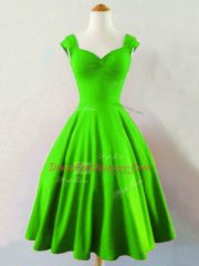 Fashion Straps Sleeveless Lace Up Quinceanera Court of Honor Dress Green Taffeta