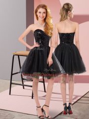 Amazing Tulle Sleeveless Mini Length Prom Party Dress and Sequins