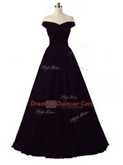 Nice White Sleeveless Ruching Floor Length Prom Party Dress