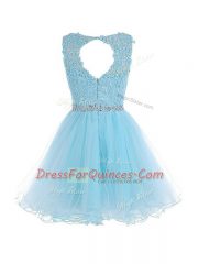 Burgundy Sleeveless Organza Zipper Prom Dress for Prom and Party and Sweet 16